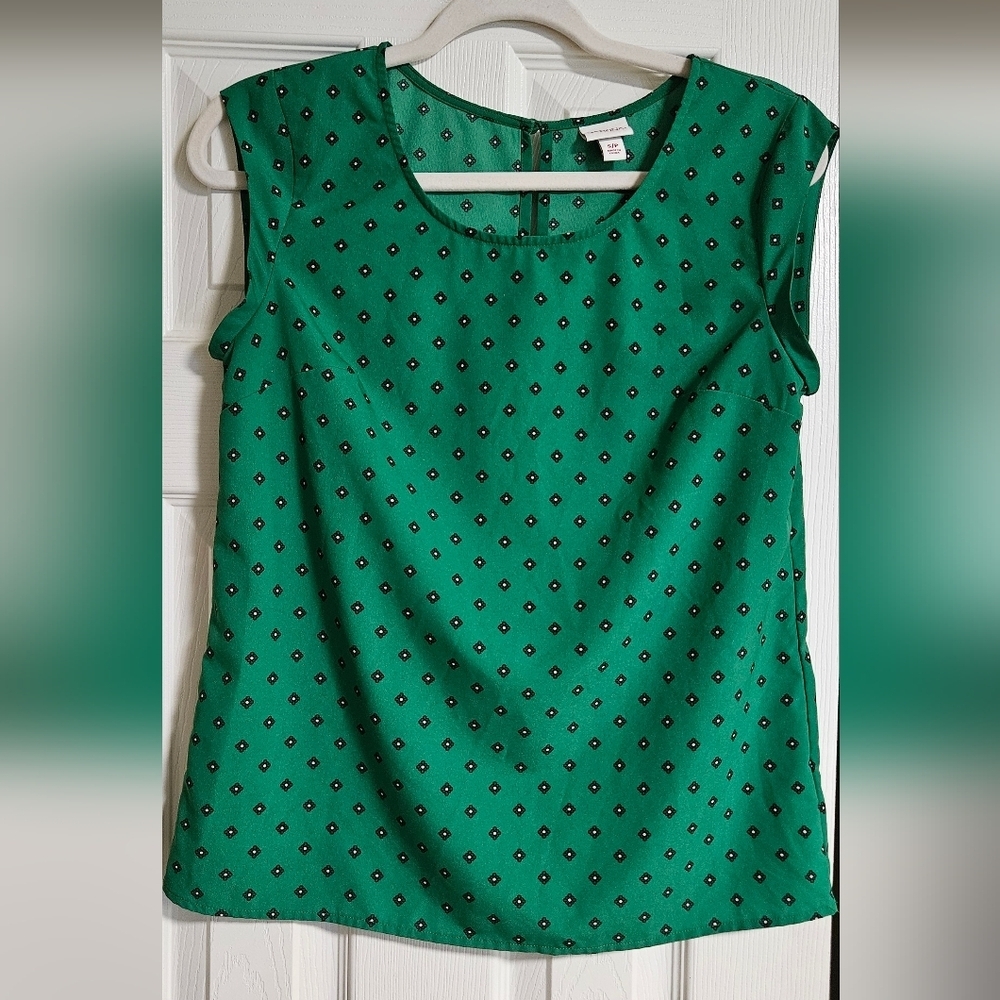 Merona Green Patterned Sleeveless Top S/P